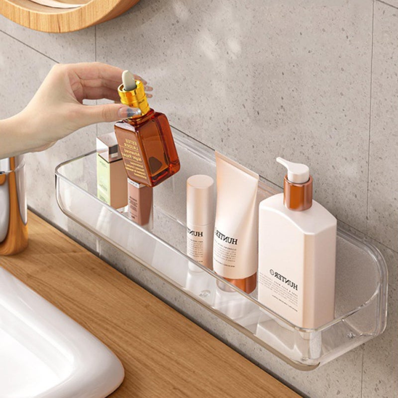COLINCH No-Drill Acrylic Shower Caddy – Wall Mounted Bathroom Shelf with Drain Holes, Strong Adhesive, Large Capacity for Shower, Kitchen, RV – Sandra Series - Image 2
